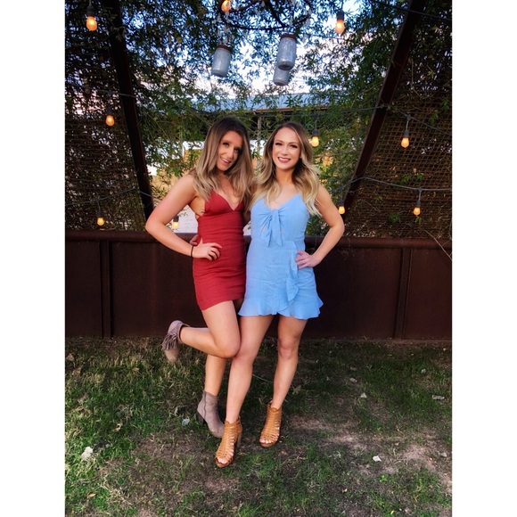 Rust Linen Mini Dress - Picture 5 of 5